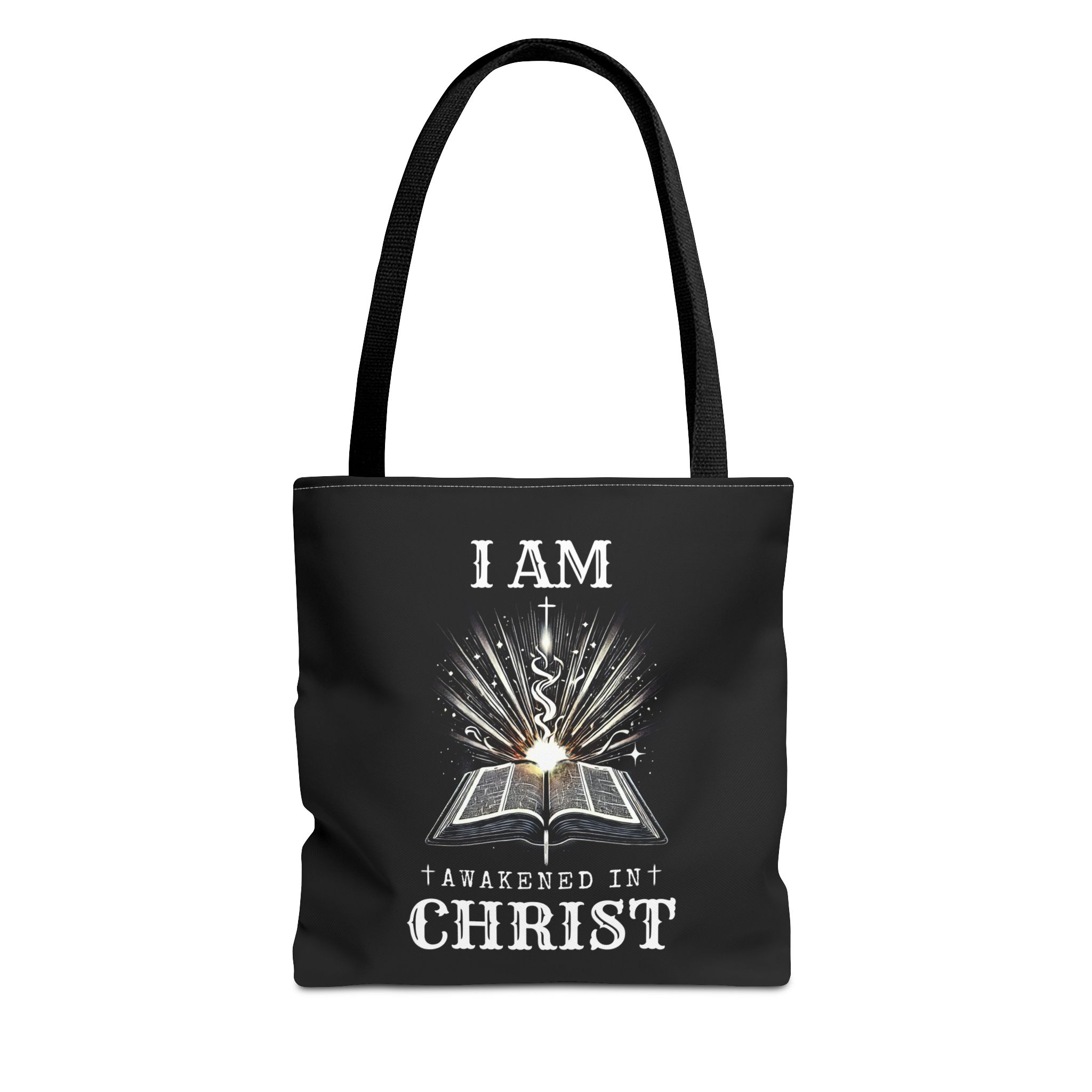 I AM Awakened In Christ - Tote Bag - BLK (AOP)