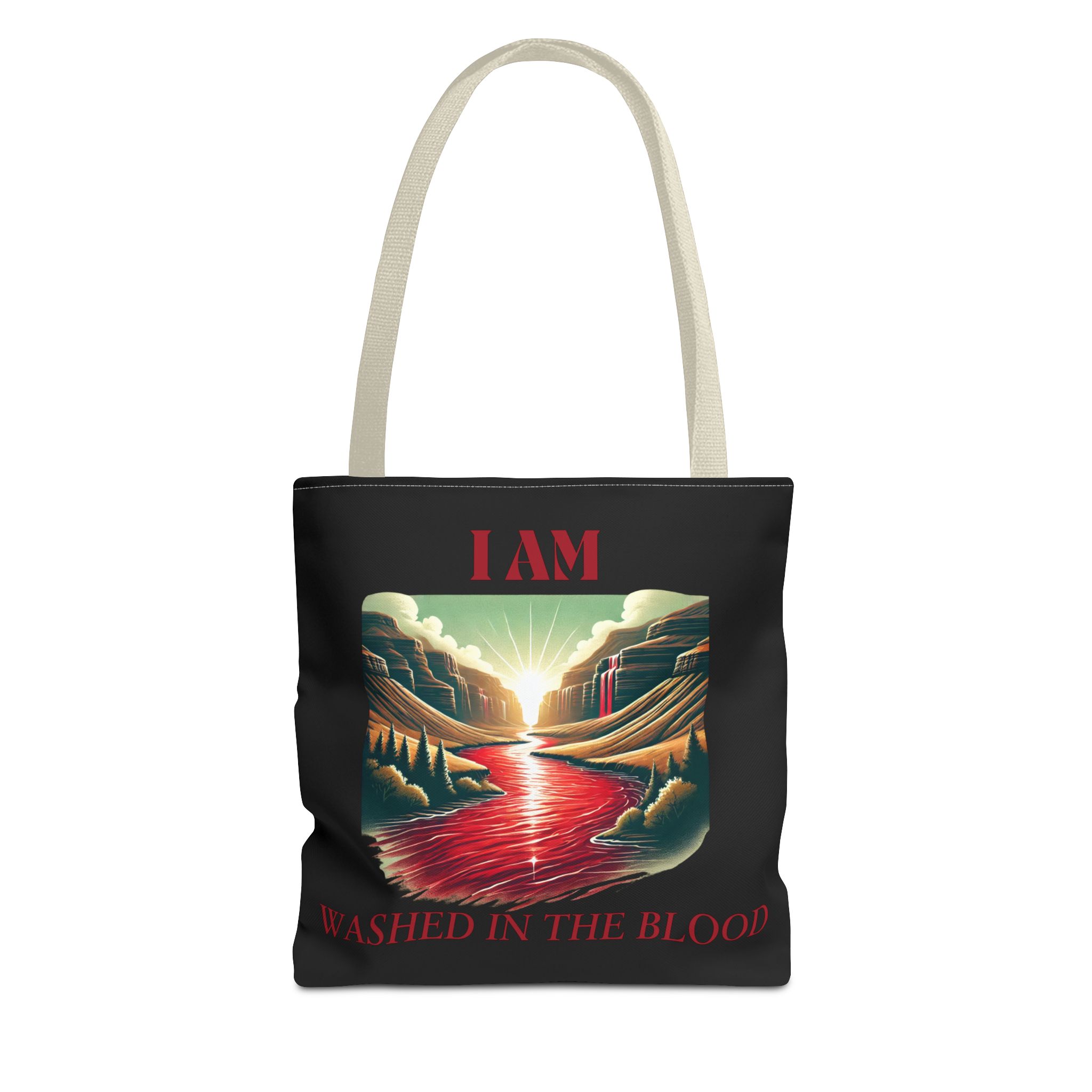 I AM Washed In The Blood - River - Tote Bag - BLCK(AOP) - Image 8