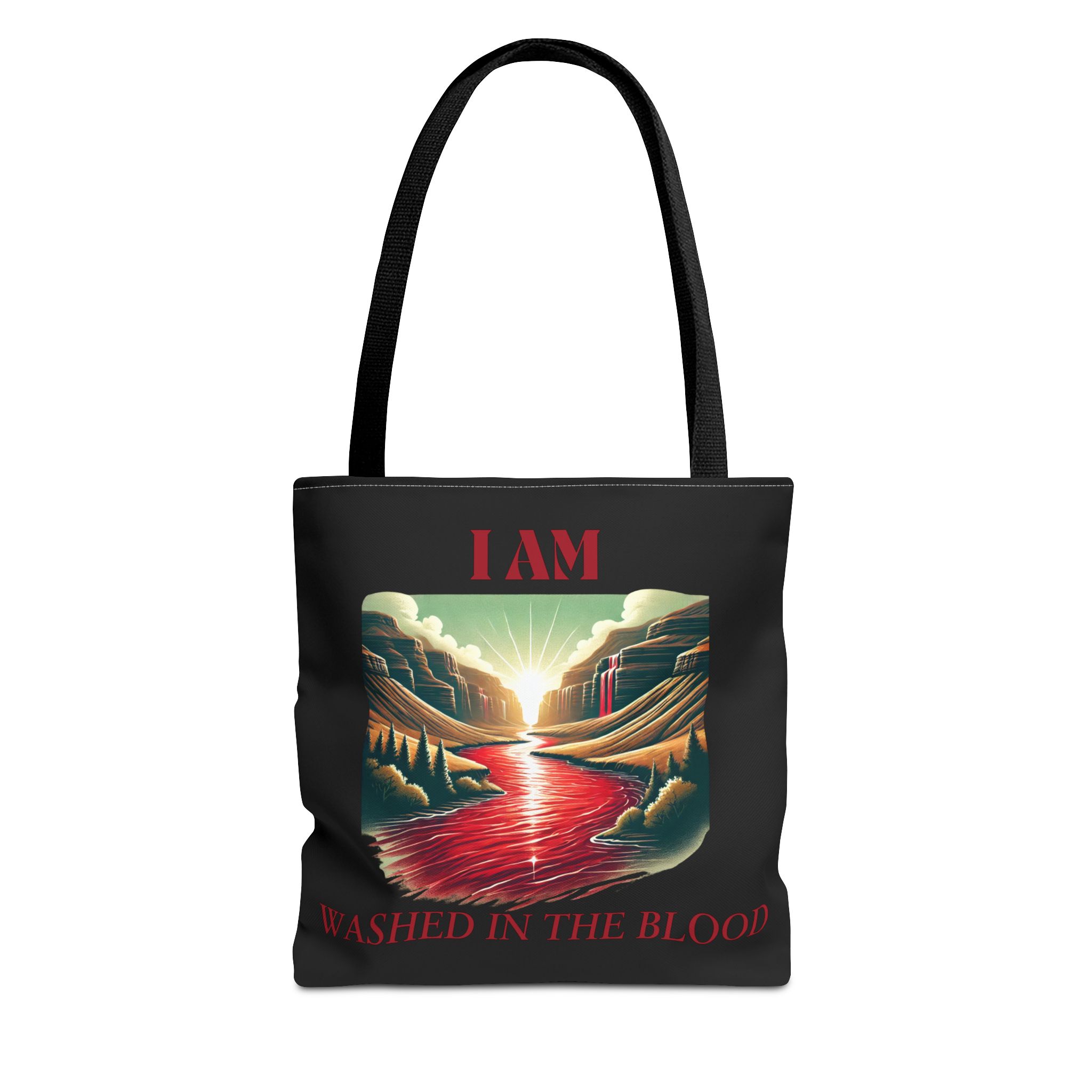 I AM Washed In The Blood - River - Tote Bag - BLCK(AOP)