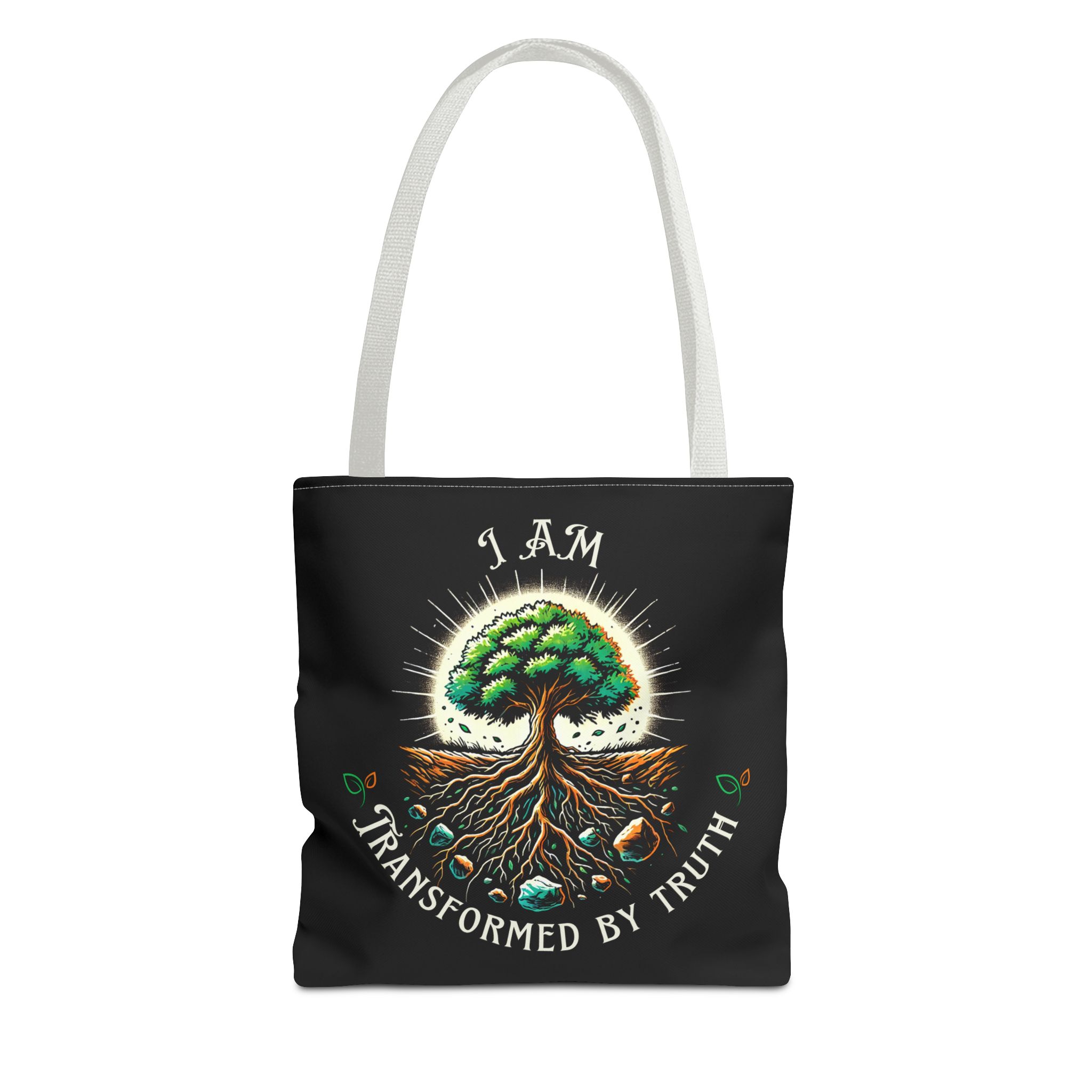 I AM Transformed By Truth - Tree - Tote Bag - BLK (AOP) - Image 7