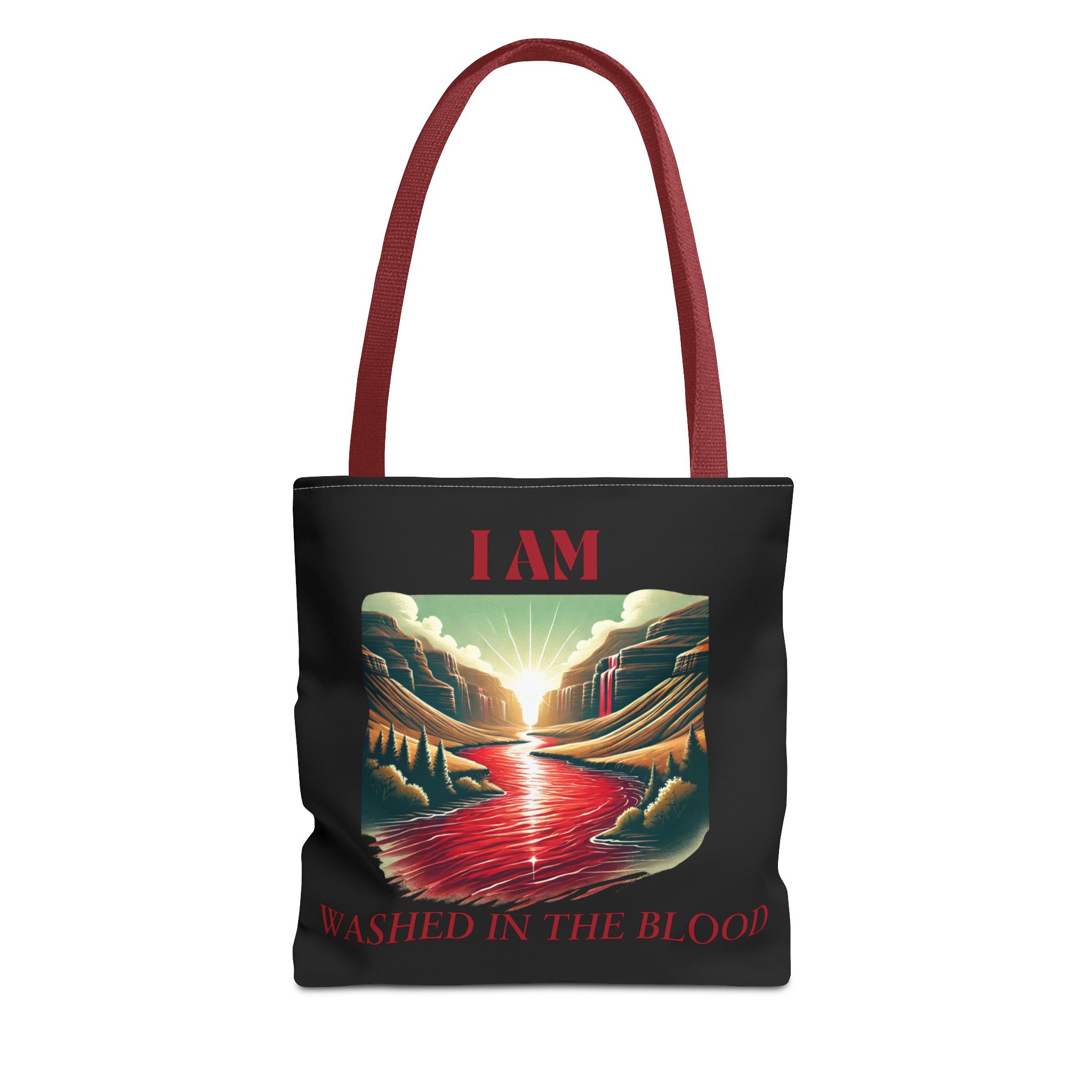 I AM Washed In The Blood - River - Tote Bag - BLCK(AOP) - Image 7