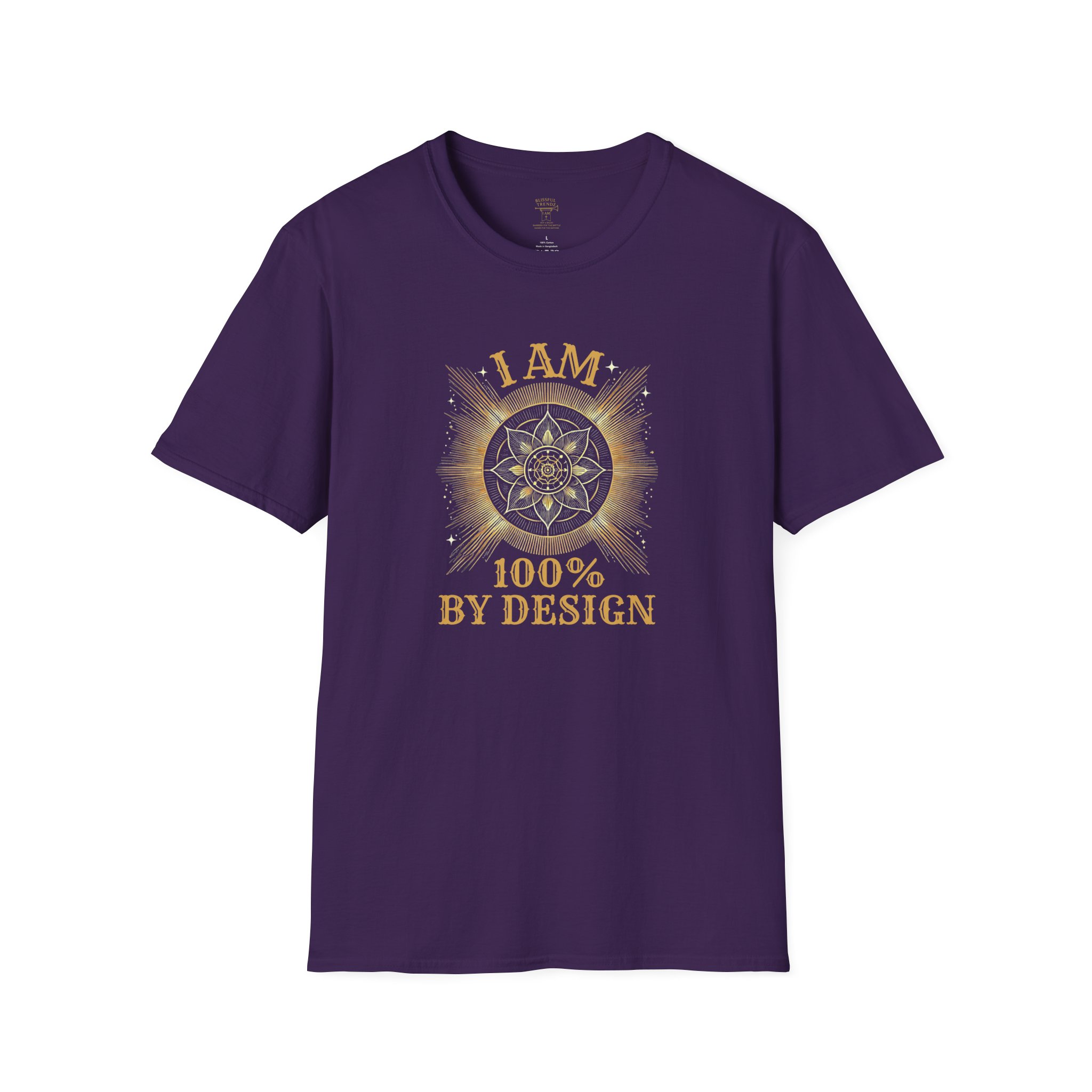I AM 100% By Design - Mandala - Unisex Softstyle T-Shirt - Image 17