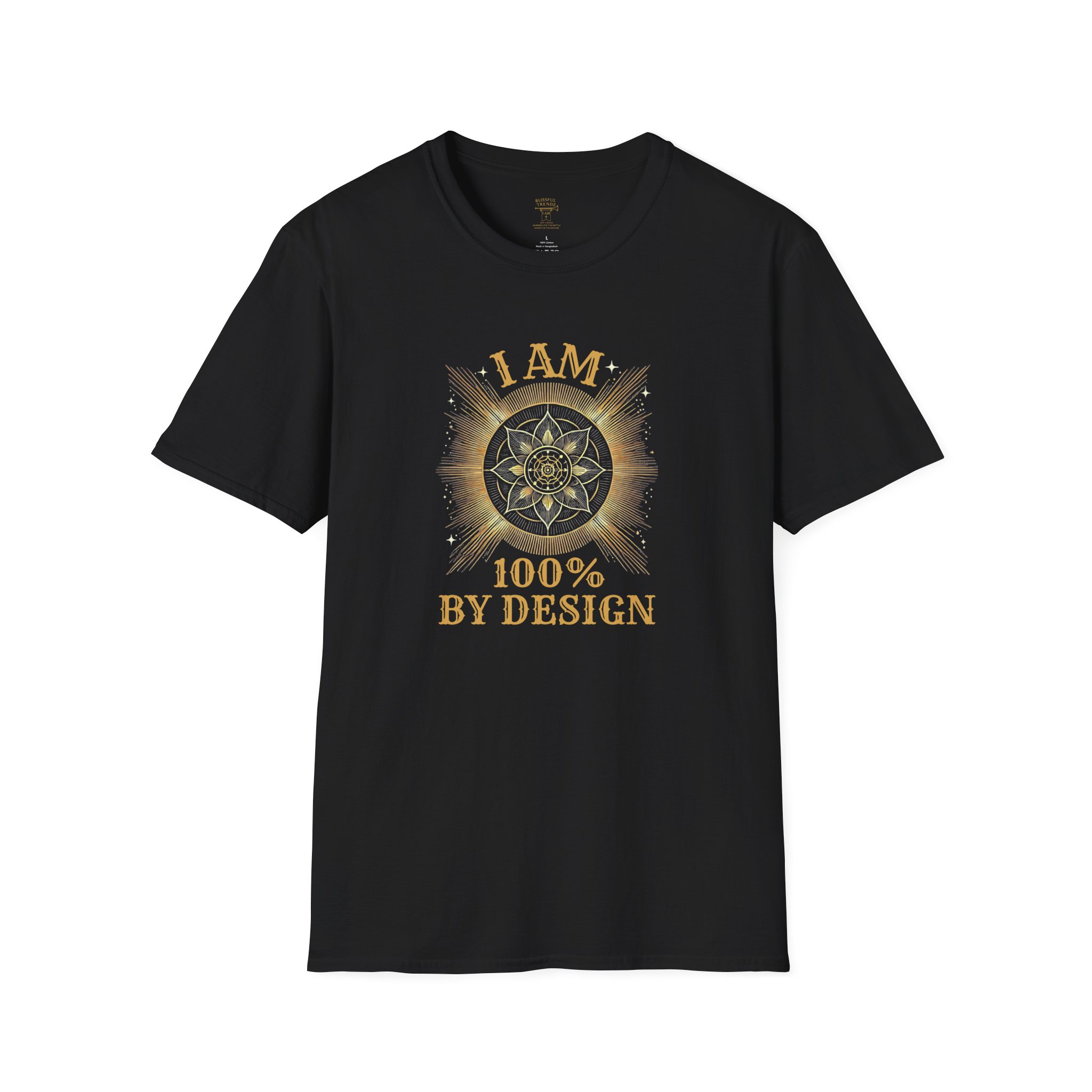 I AM 100% By Design - Mandala - Unisex Softstyle T-Shirt - Image 5