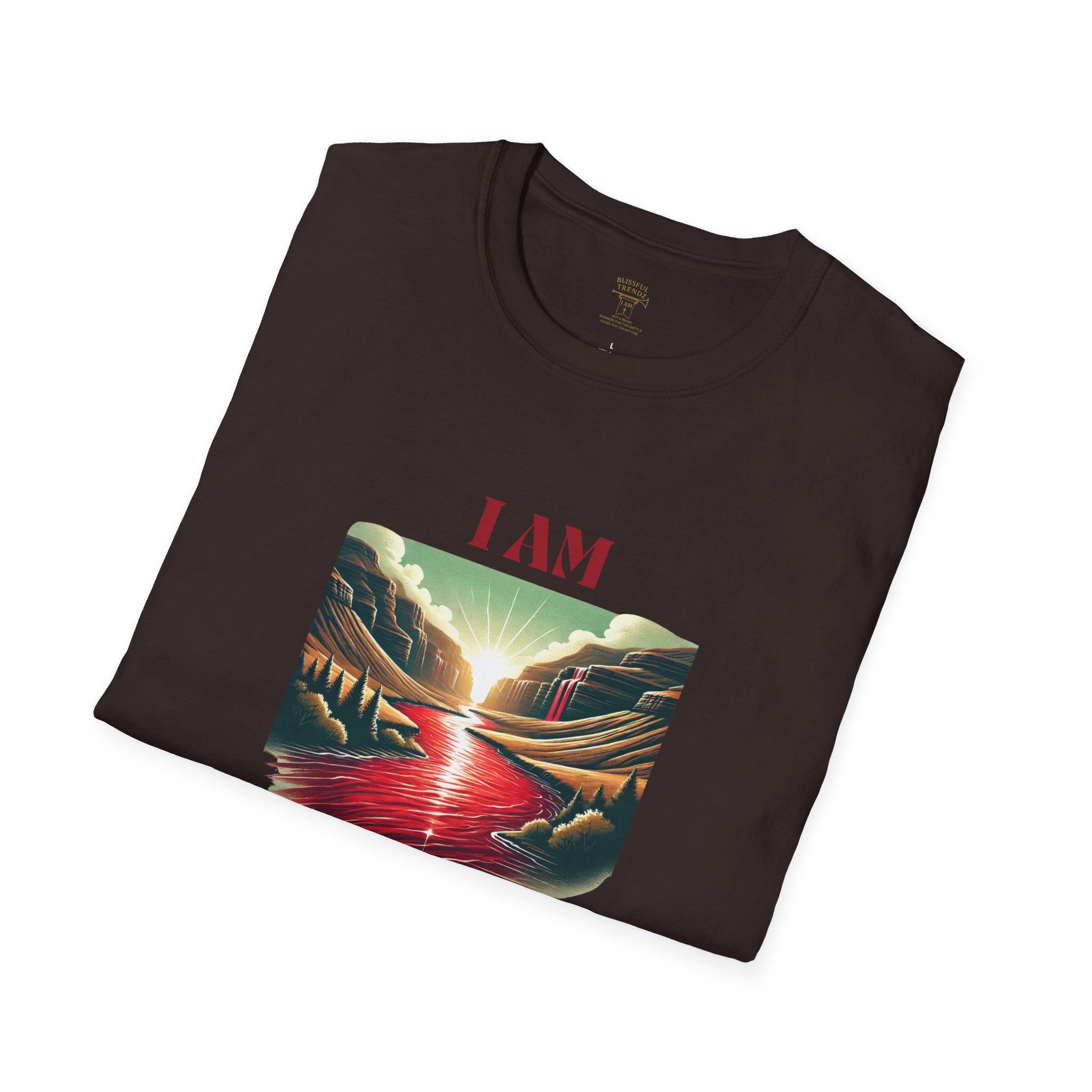 I AM Washed IN The Blood - River-Red - Unisex Softstyle T-Shirt - Image 15