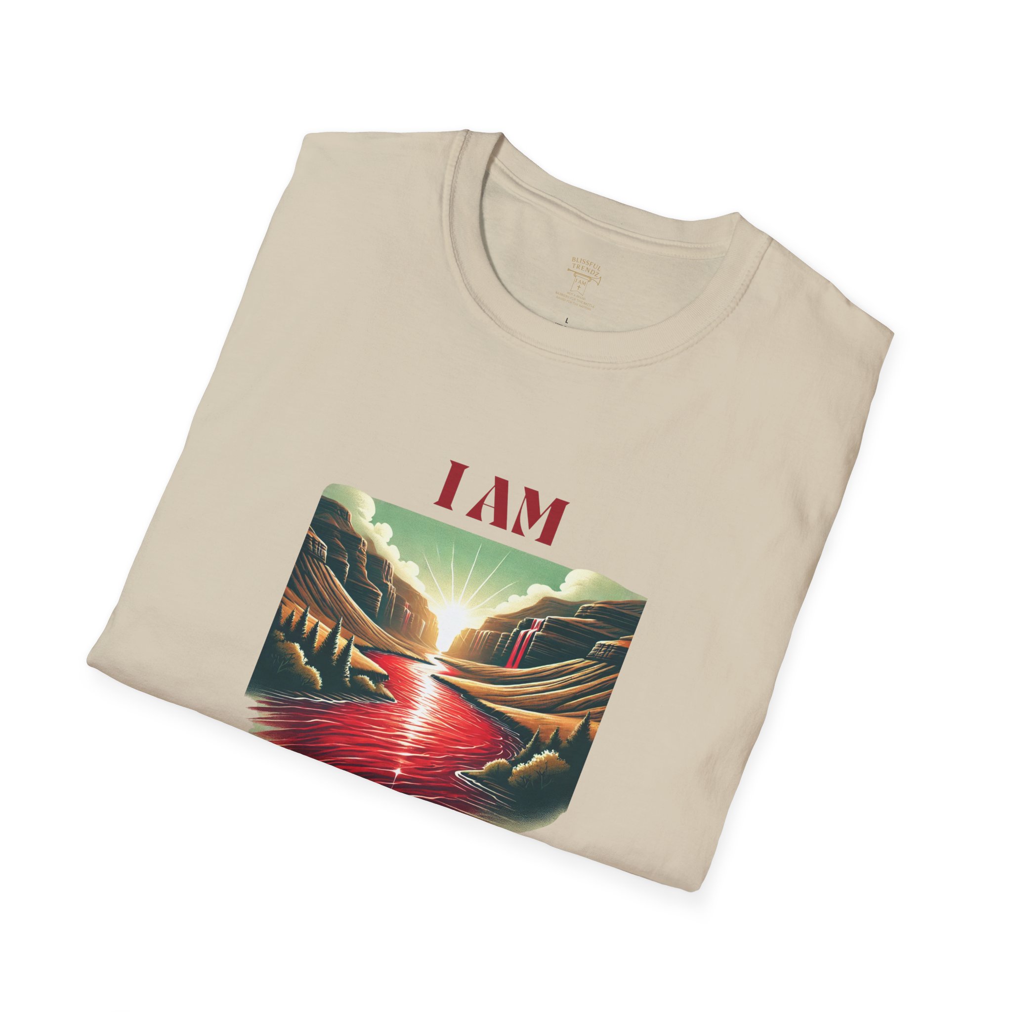 I AM Washed IN The Blood - River-Red - Unisex Softstyle T-Shirt - Image 11