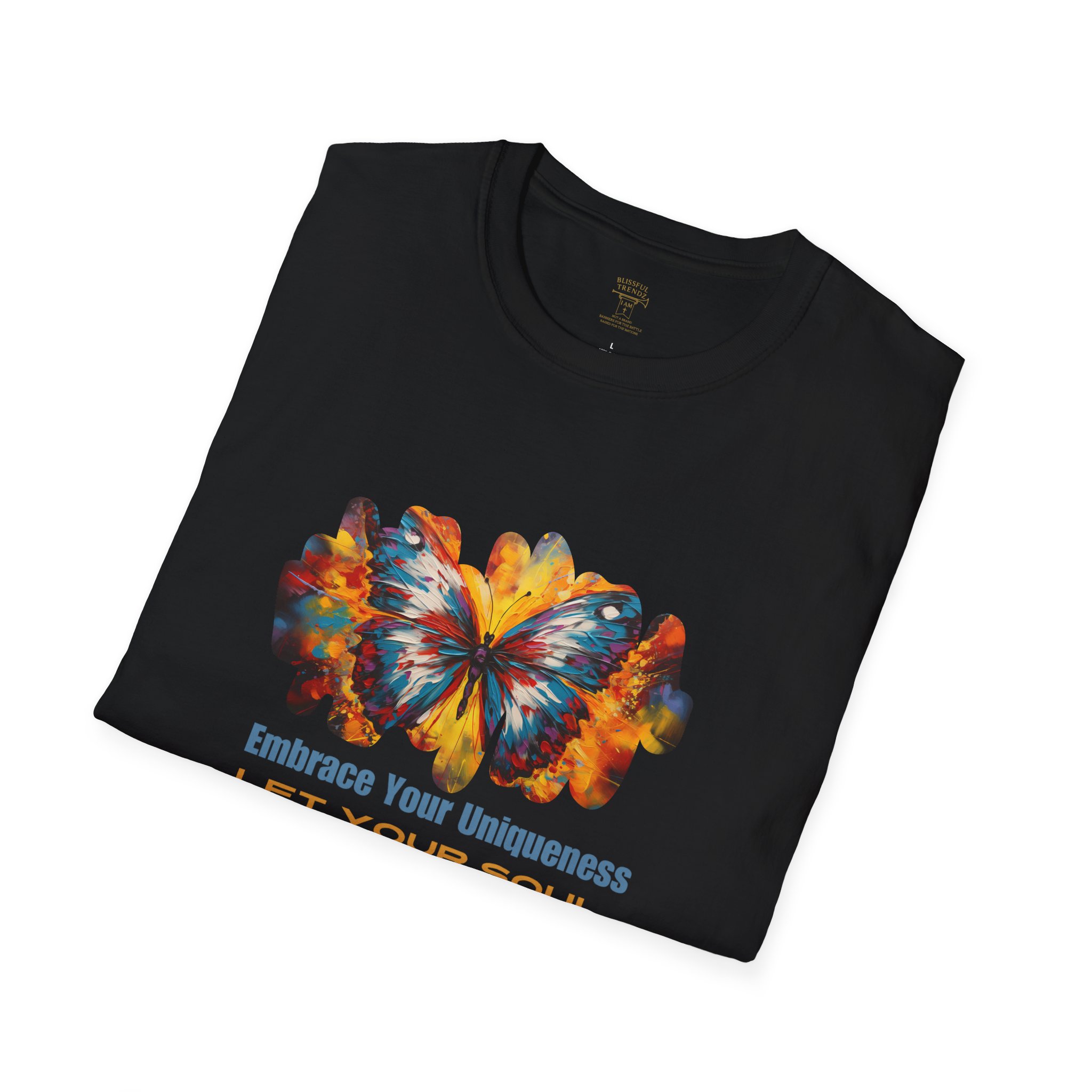 Embrace Your Uniqueness - Let Your Soul Take Flight - Butterfly - Unisex Softstyle T-Shirt - Image 3