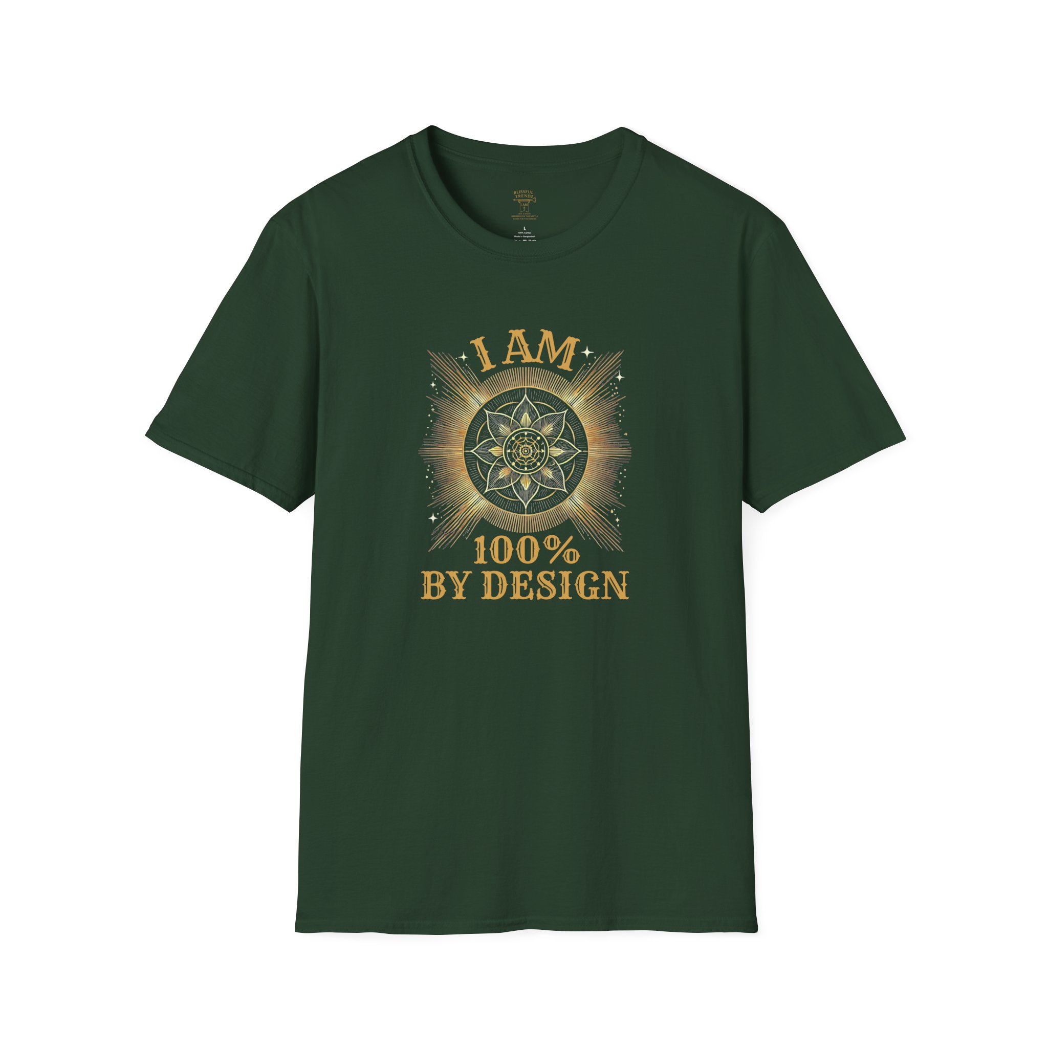 I AM 100% By Design - Mandala - Unisex Softstyle T-Shirt - Image 9