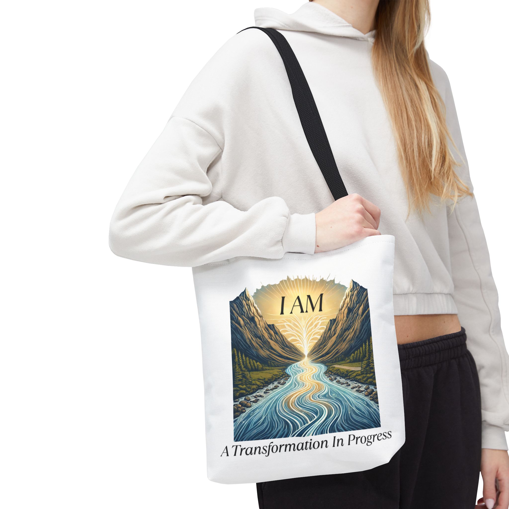 I AM A Transformation In Progress - River - Tote Bag - WHT (AOP) - Image 4