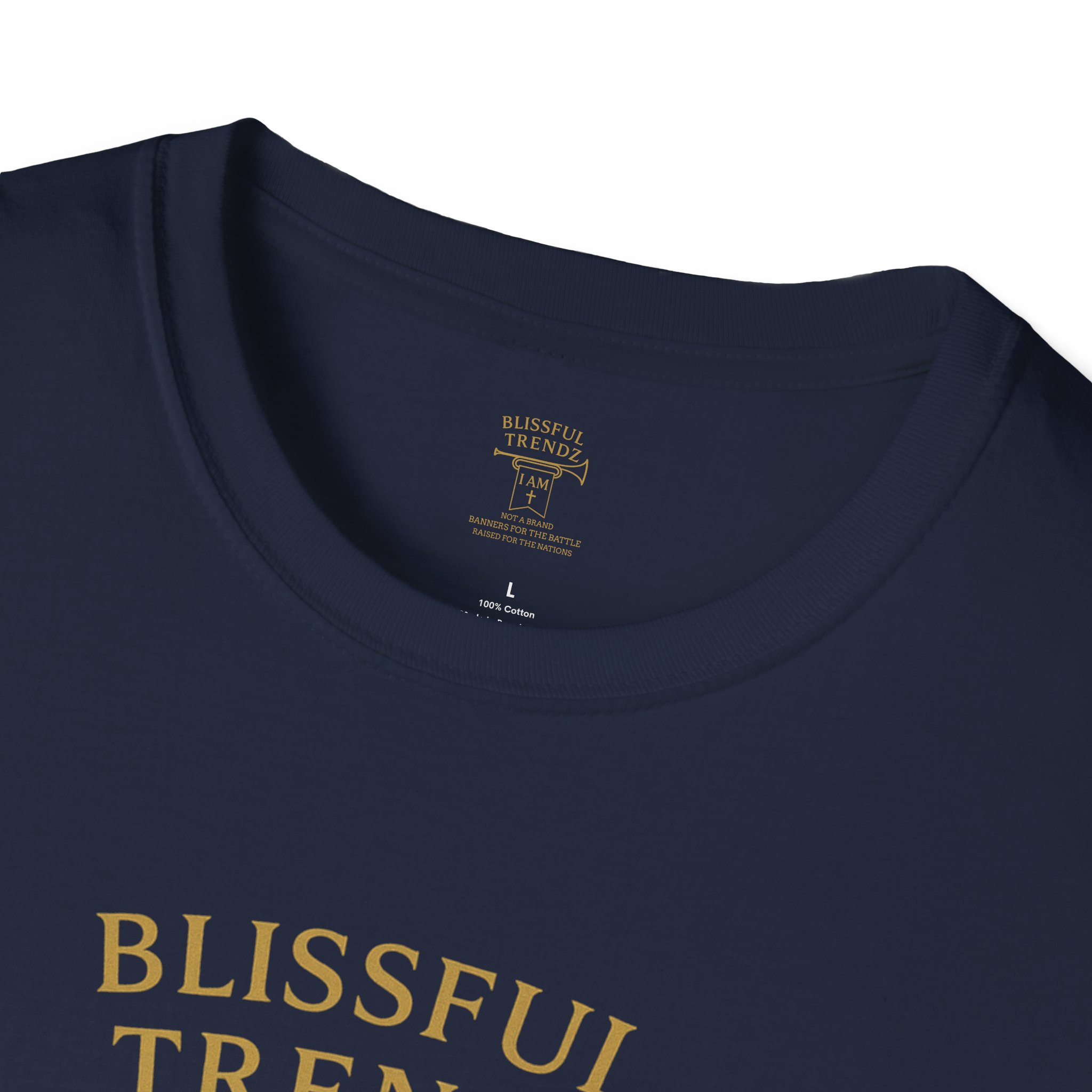 Blissful Trendz - I AM - Not A Brand - Banners For The Battle - Raised For The Nations - Unisex Softstyle T-Shirt - Gold - Image 29