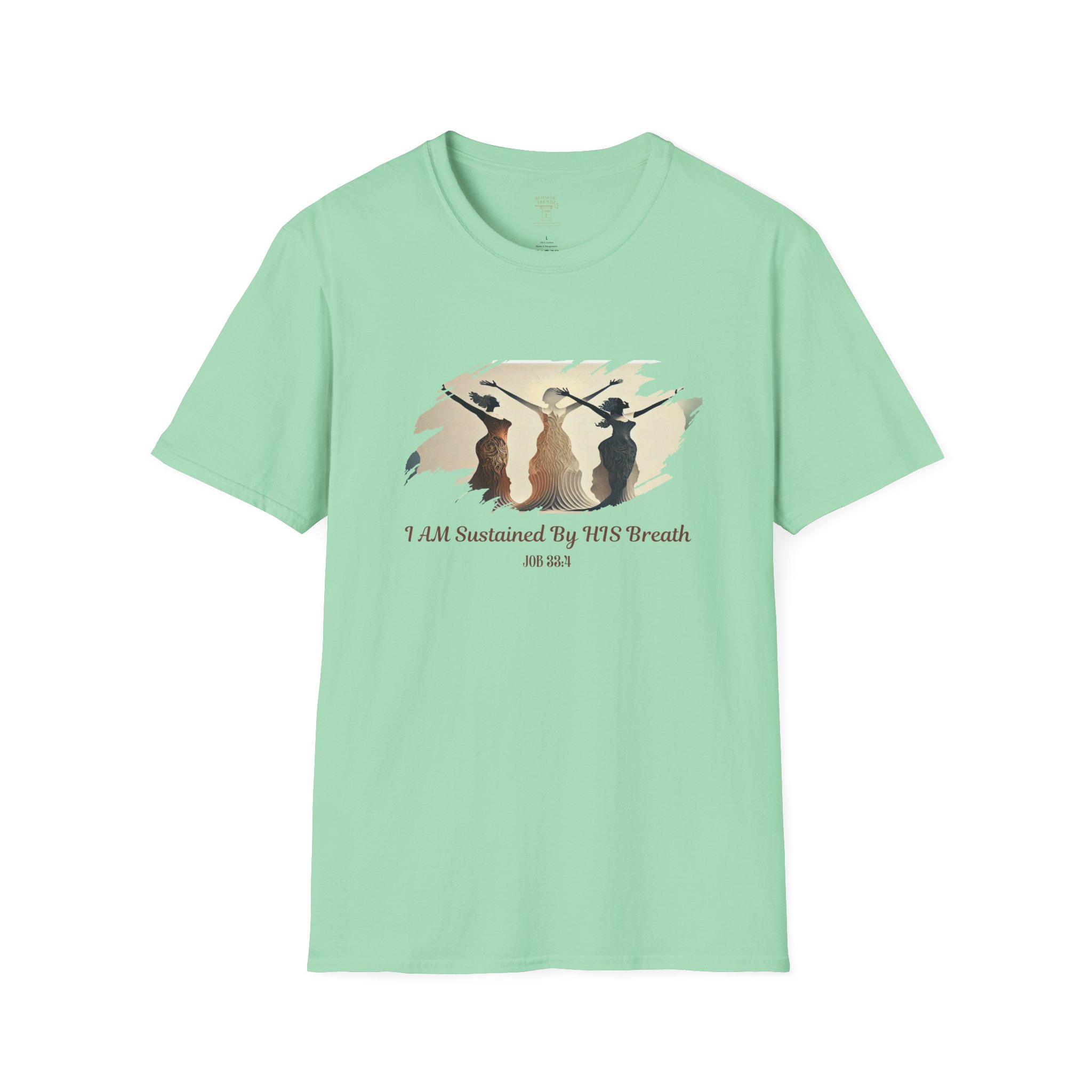 I AM Sustained By HIS Breath - Job 33:4 - Unisex Softstyle T-Shirt - Image 21